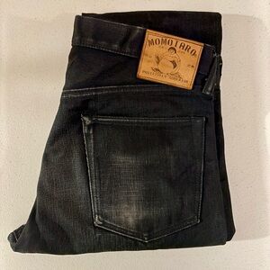 MOMOTARO 0405B BLACK JAPANESE SELVEDGE JEANS W34 HIGH RISE TAPERED